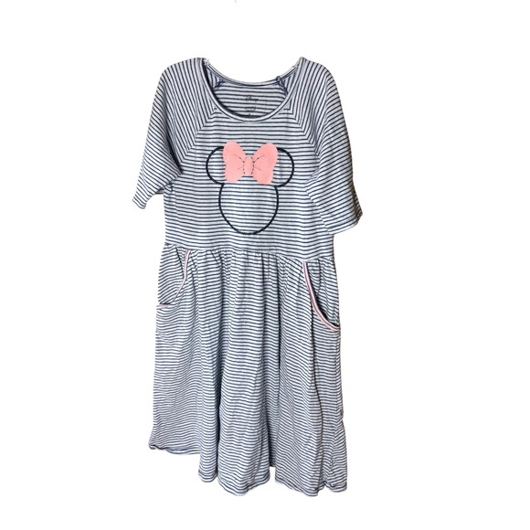 jumping beans Other - Disney Jumping Beans Girls Minnie Mouse Striped Pocket Dress Size 8 Navy Pink